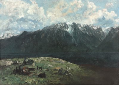 Panoramablick auf die Alpen, Les Dents du Midi von Gustave Courbet