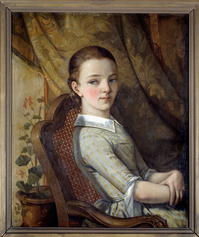 Porträt von Juliette Courbet (1831-1915), Schwester des Künstlers von Gustave Courbet (1819-1877) 1844 von Gustave Courbet