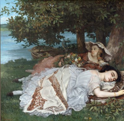 Junge Damen am Ufer der Seine von Gustave Courbet