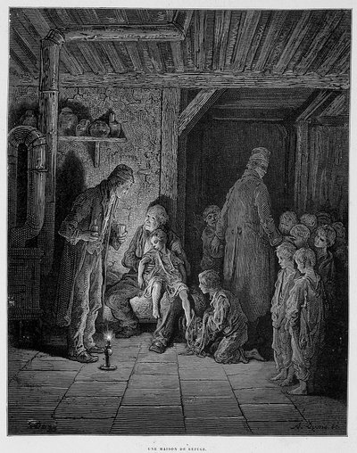 Ein Zufluchtshaus - in „London“ von Gustave Doré von Gustave Dore