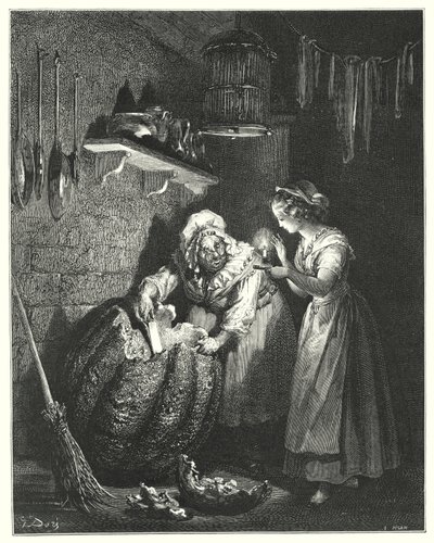 Cendrillon; Aschenputtel (Gravur) von Gustave Dore