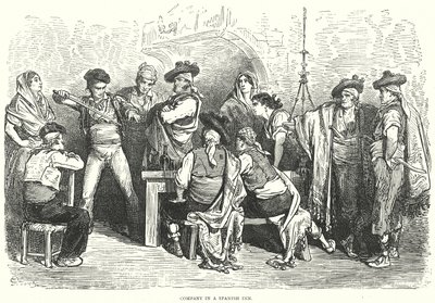 Gesellschaft in einem spanischen Gasthaus von Gustave Dore
