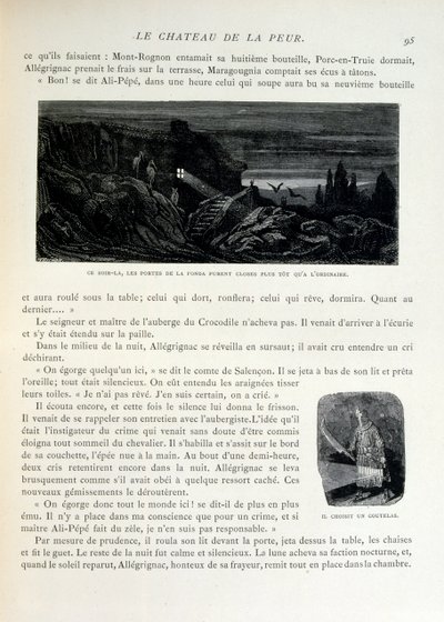 Croque-Mitaine; Illustration von 1863, von Gustave Doré (1832-1883); französischer Künstler, Drucker, Illustrator. Croque-Mitaine (Der Bögemann) ein bösartiger Charakter, der Kindern vorgestellt wird, um sie zu erschrecken und sie so weiser zu machen. von Gustave Dore