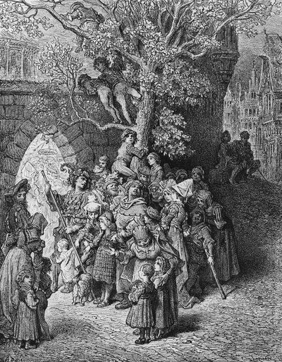 Menschenmenge von Zuschauern und Beobachtern bei der Hochzeit, Szene aus 