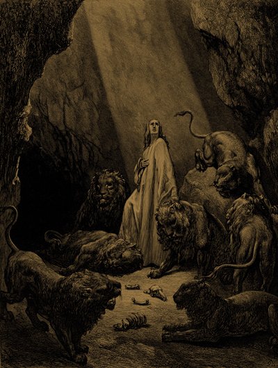 Daniel in der Löwengrube, von Doré von Gustave Dore