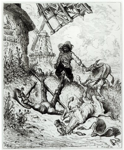 Don Quijote und die Windmühlen, aus 