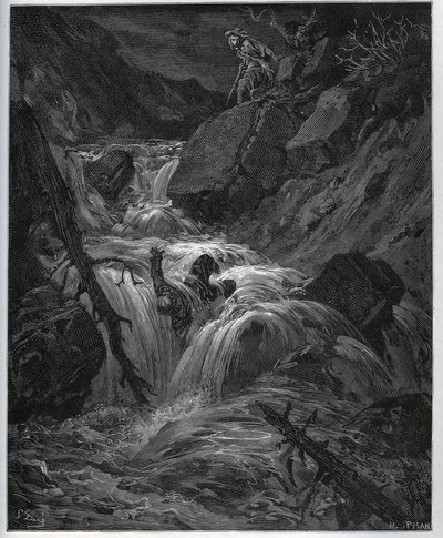 Dorothee, verkleidet als junge Bäuerin, entfesselt seinen lüsternen Diener - aus "Don Quijote von der Mancha" von Miguel Cervantes von Gustave Dore