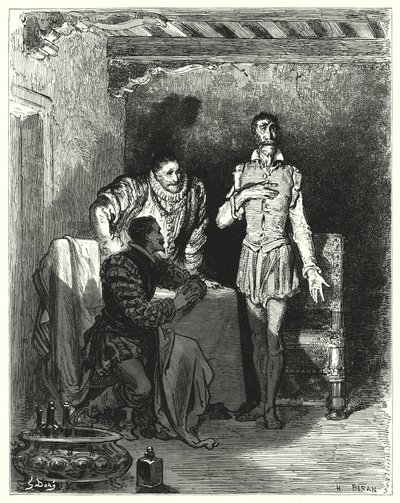 Gustave Dorés Don Quixote: "Er erzählte den Herren die ganze Geschichte ihrer Verzauberung" von Gustave Dore