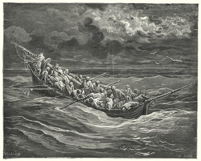 Gustave Dorés Don Quixote: "Zoraida verbarg die ganze Zeit ihr Gesicht, damit sie ihren Vater nicht sehen konnte" von Gustave Dore