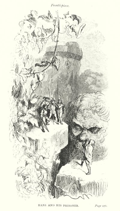 Hans und sein Gefangener (Gravur) von Gustave Dore