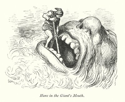 Hans im Riesenmaul (Gravur) von Gustave Dore