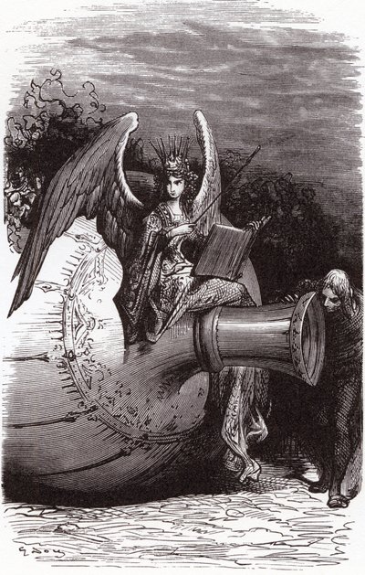 Illustration von Gustave Doré für die vollständigen Werke von François Rabelais: Die Tauchflasche (fünftes Buch) von Gustave Dore