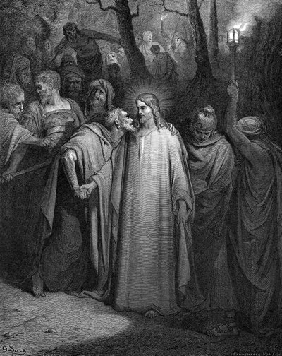 Judas verrät Christus mit einem Kuss, 1866 von Gustave Dore