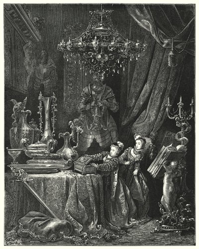 La Barbe-Bleue; Blaubart (Gravur) von Gustave Dore