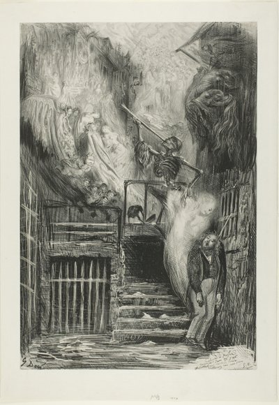La Rue de la Vieille Lanterne: Der Selbstmord von Gérard de Nerval von Gustave Dore