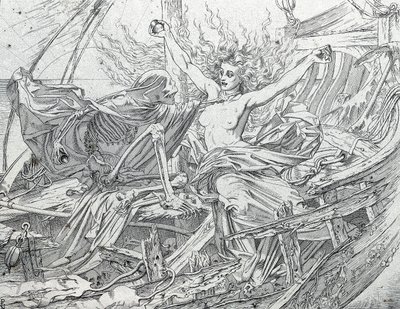 Leben und Tod bestimmen das Schicksal der Besatzung durch Los von Gustave Dore