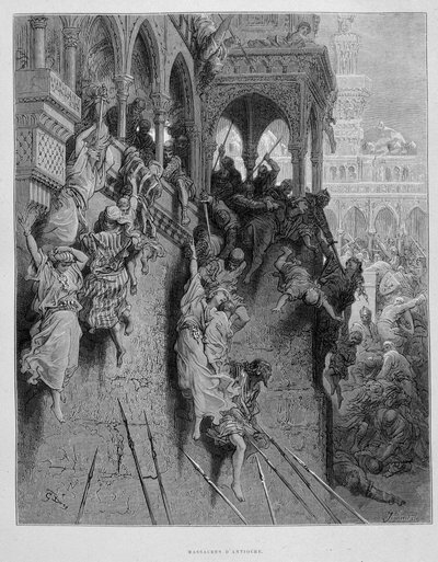 Massaker von Antiochia während des Ersten Kreuzzugs - Gravur von Gustave Doré von Gustave Dore