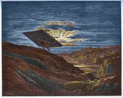 Samson trägt die Tore von Gaza - Gravur in „Die illustrierte Bibel“ von Gustave Doré (1832-1883) von Gustave Dore