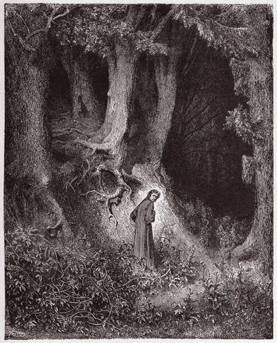 Die Göttliche Komödie (La Divina Commedia), Inferno, Gesang 1: Dante im wilden Wald - von Dante Alighieri (1265-1321) - Illustration von Gustave Doré (1832-1883) von Gustave Dore