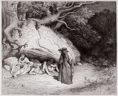 Die Göttliche Komödie, Inferno, Gesang 4: Die unschuldigen Seelen im Limbus (Illustration von Gustave Doré) von Gustave Dore