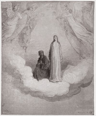 Die Göttliche Komödie (La Divina Commedia), Paradiso, Gesang 21: Die selige Beatrice im siebten Kreis - von Dante Alighieri (1265-1321) - Illustration von Gustave Doré (1832-1883) von Gustave Dore