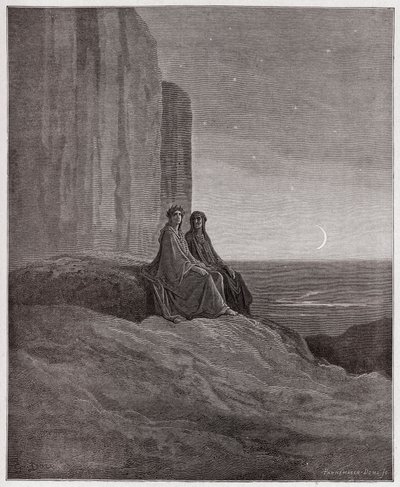 Die Göttliche Komödie, Purgatorio, Gesang 9: Dämmerung - von Dante Alighieri (1265-1321) - Illustration von Gustave Doré (1832-1883) von Gustave Dore