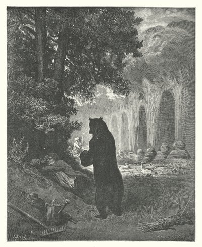 Die Fabeln von La Fontaine: Der Bär und der Gartenliebhaber von Gustave Dore
