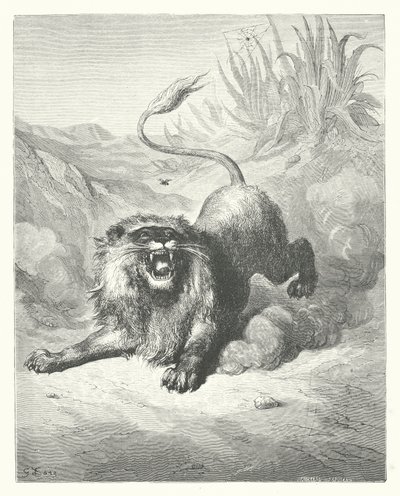 Die Fabeln von La Fontaine: Der Löwe und die Mücke von Gustave Dore