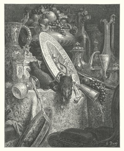Die Fabeln von La Fontaine: Die Stadtmaus und die Landmaus von Gustave Dore