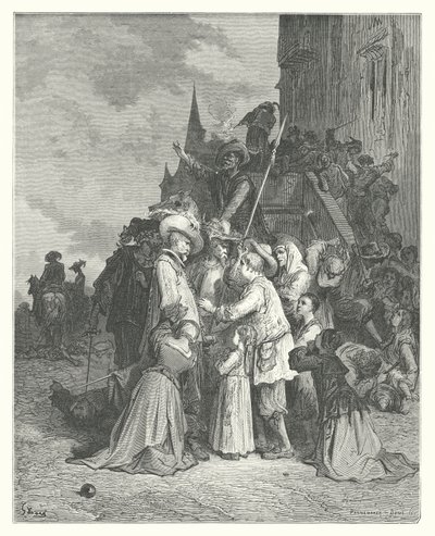 Die Fabeln von La Fontaine: Die Geier und die Tauben (Gravur) von Gustave Dore