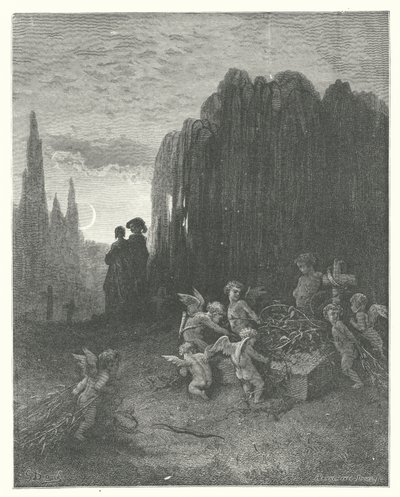 Die Fabeln von La Fontaine: Die junge Witwe von Gustave Dore