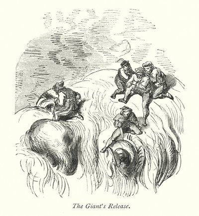 Die Befreiung des Riesen (Gravur) von Gustave Dore