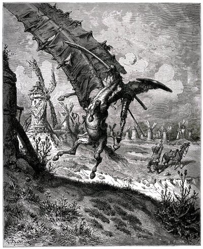 Der geniale Hidalgo Don Quixote des Kanals von Miguel de Cervantes von Gustave Dore