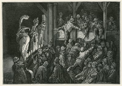 Der Penny Gaff in Whitechapel von Gustave Dore