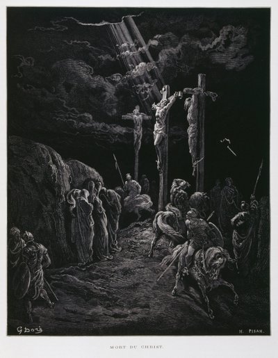 Der Tod Christi am Kreuz, Illustration aus der Dore-Bibel von Gustave Dore