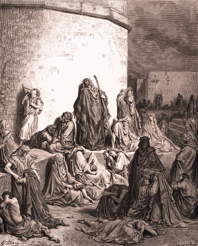Das Volk trauert über Jerusalem, von Gustave Doré - Bibel von Gustave Dore