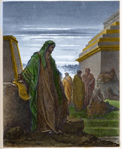 Der Prophet Daniel - Gravur in „Die illustrierte Bibel“ von Gustave Doré (1832-1883) - Gravur aus „Die Doré-Bibel“ von Gustave Dore
