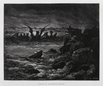 Vision des Propheten Daniel, Illustration aus der Dore-Bibel von Gustave Dore