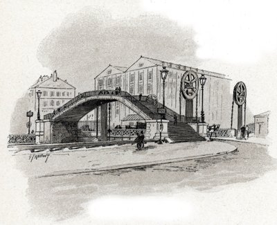 Ansicht der Hubbrücke der Rue de Crimee, Kanal de l