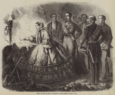 Besuch der Königin von Spanien in den Minen von San Juan von Gustave Janet