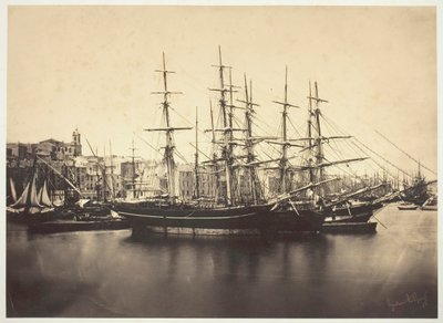 Schiffe im Hafen von Sète, 1857 von Gustave Le Gray