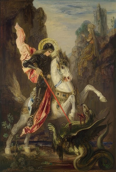 Der Heilige Georg und der Drache. 1889-90 von Gustave Moreau
