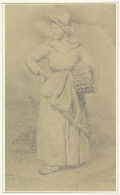 Stehende Magd mit einem Korb unter dem Arm von Gustave Wappers