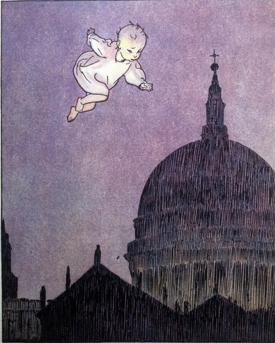 Illustration für „La storia di Peter Pan“, Märchen von James Matthew Barrie (J. M. Barrie) von Gustavo Gustavino Rosso