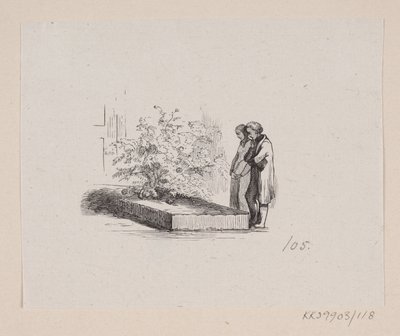 Illustration zu "Nabofamilierne" in H.C. Andersen, "Eventyr og Historier", Band 2 von H.P. Hansen