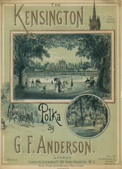 Musikalische Partitur für The Kensington Polka von G. F. Anderson von H. G. Banks