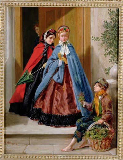 Die Blumenverkäuferin, 1862 von H. Hilt