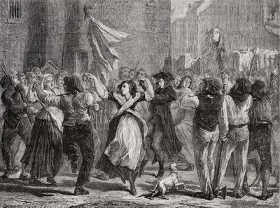 Der Kopf von Prinzessin Lamballe (1749-92) in Paris ausgestellt, 3. September 1792 von H. de la Charlerie
