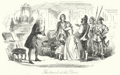 Das Klopfen an der Tür (Gravur) von Hablot Knight (1815-92) (after) Browne