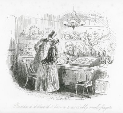 Straßen von London: Bertha wird für einen bemerkenswert kleinen Finger erklärt von Hablot Knight (1815 92) Browne